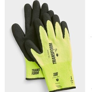 Transform black and lemon yellow non-slip work gloves NWT